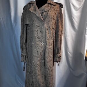 Farm Rio Pineapple Cotton Eyelet Trench Coat